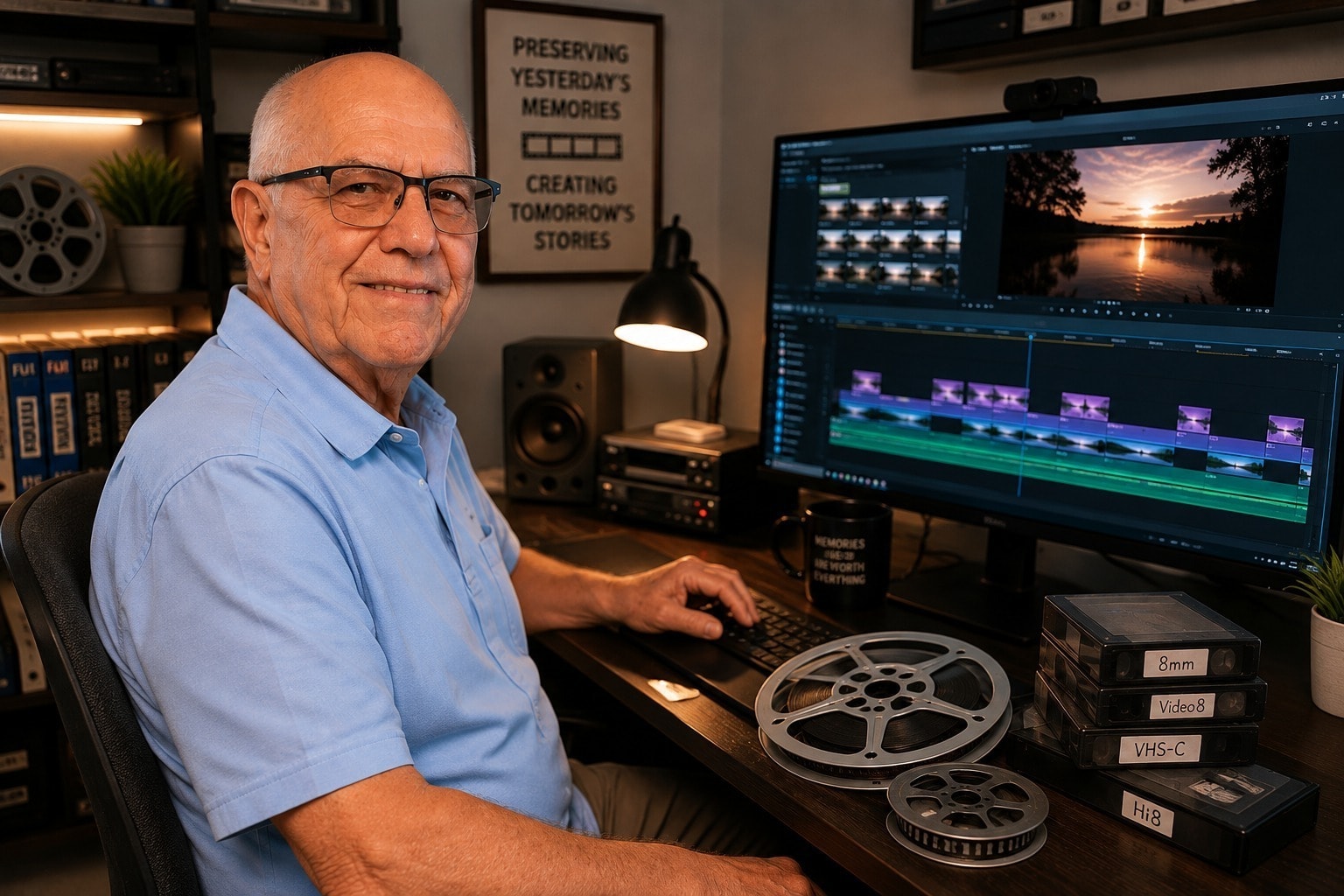 Bruce at work — professional videographer